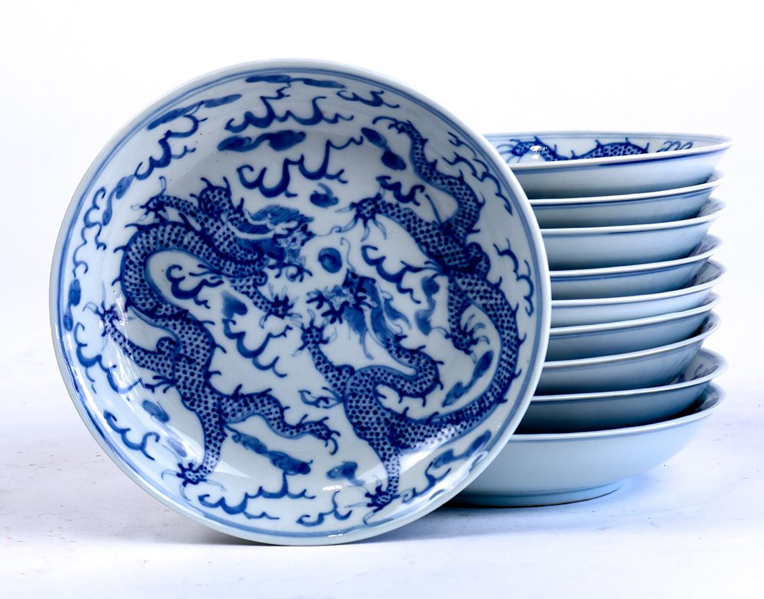 Chinese Blue-and-White Plates, Dragon (1 of 3)