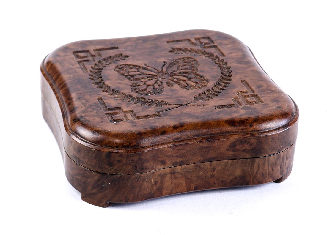 Chinese Ink Stone, Wood Box with Butterfly (1 of 6)