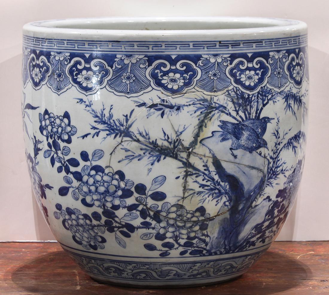 Chinese Blue-and-White Porcelain Fish Bowl (1 of 5)