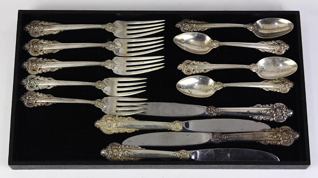 Wallace sterling silver partial flatware service in the (1 of 2)
