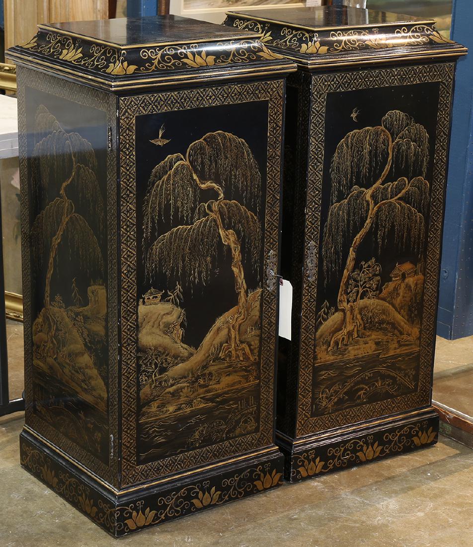 Pair of Chinoiserie decorated pedestal cabinets (1 of 2)