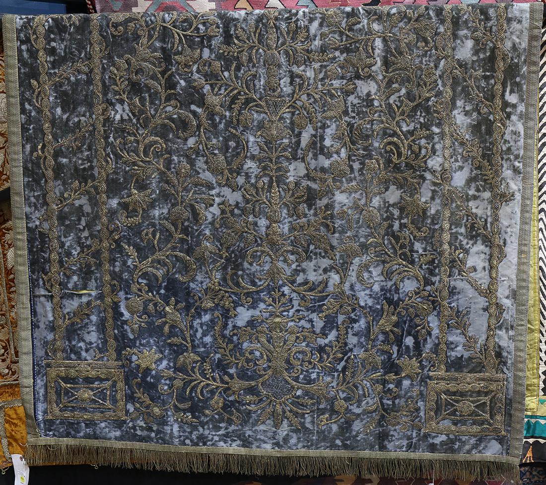 European embroidered tapestry with silver thread circa (1 of 3)