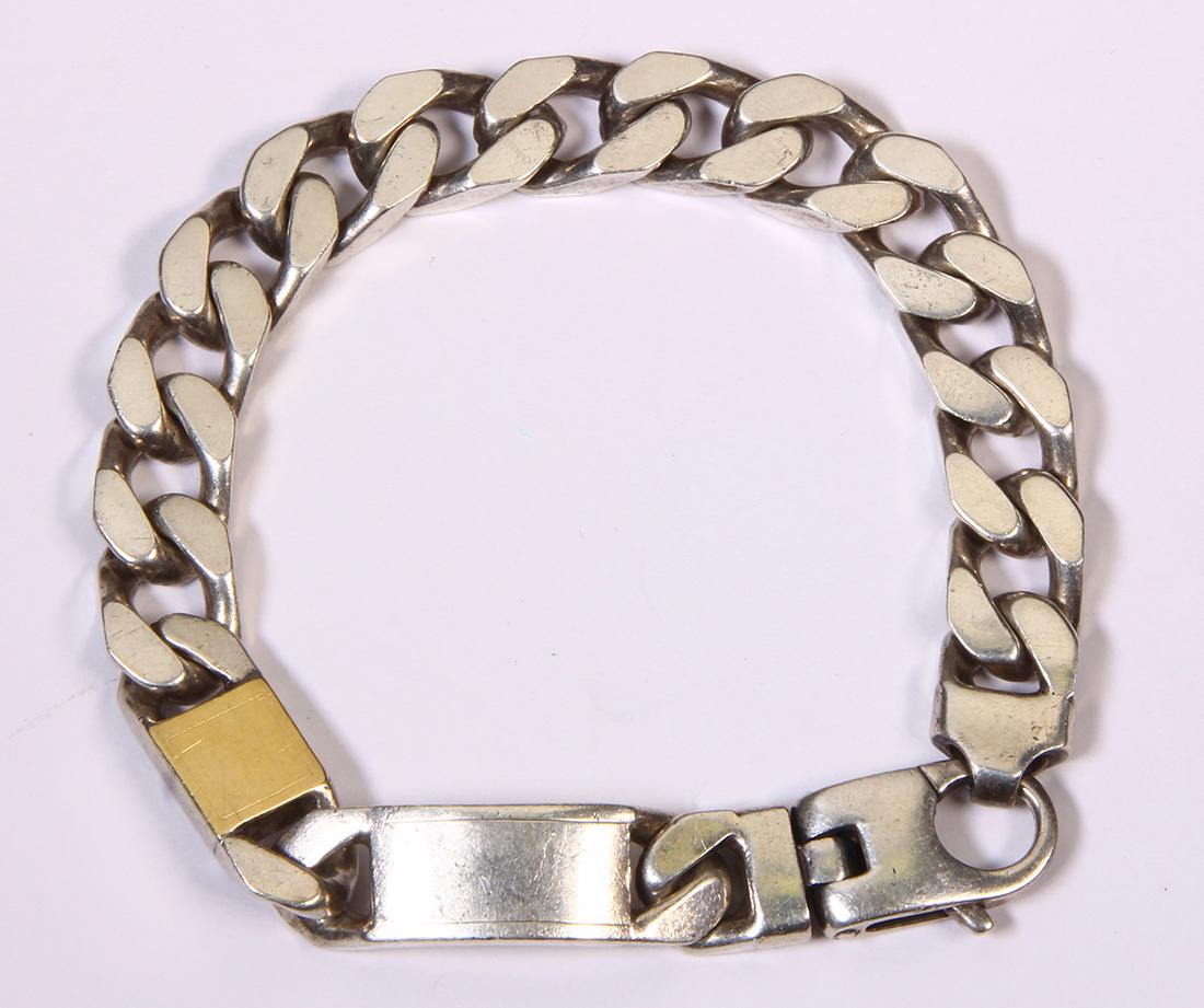 18k yellow gold and sterling silver bracelet (1 of 2)