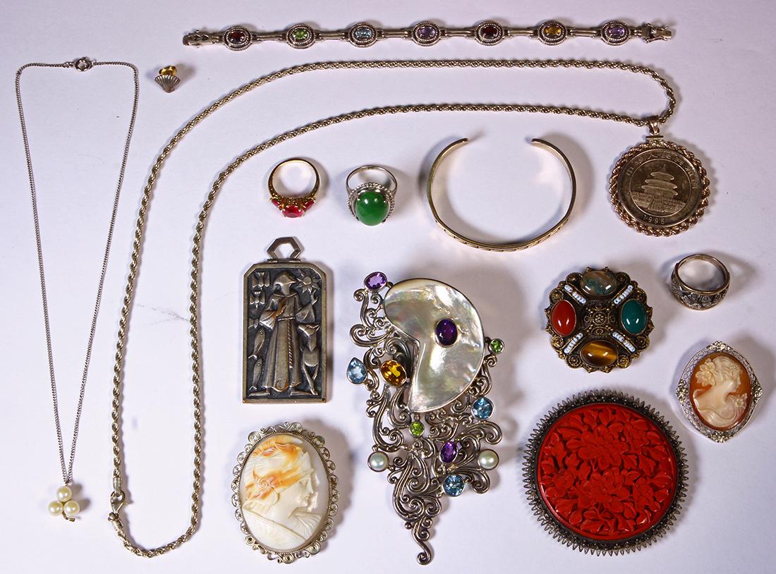 Collection of multi-stone, sterling silver, silver and (1 of 3)