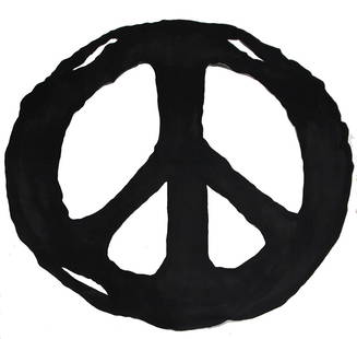 Painting, Amanda Ross-Ho: Amanda Ross-Ho, (American, b.1975), "Peace Symbol," 2007, acrylic on cut canvas, unsigned, overall (unframed): 90"h x 90"w; Provenance: Collection of the Nevada Museum of Art, Gift of Mark Goldstein