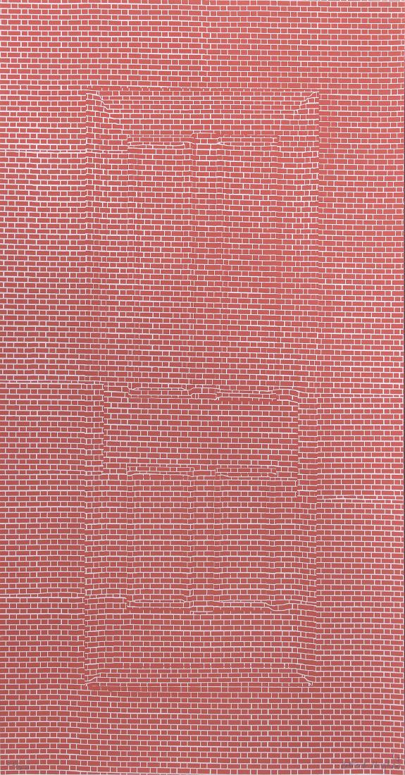 Print, Patrick Hughes, Brick Door: Patrick Hughes (British, b. 1934), "Brick Door," 1964, screenprint, pencil signed and dated lower right, edition 26/40, sheet (unframed): 34"h x 18.5"w. Provenance: Triton Museum (Santa Clara, CA)