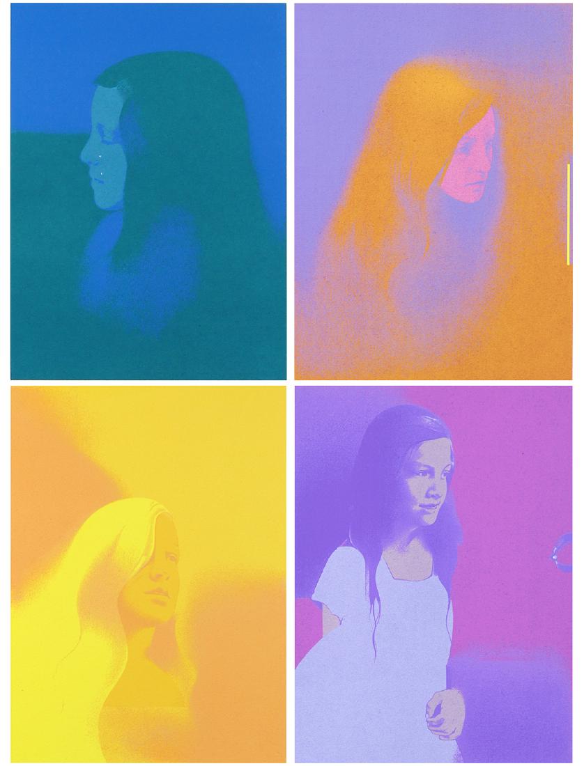 Prints, Graham Ovenden: (lot of 4) Graham Ovenden (British, b. 1943), "I Don't Think They Play," 1970, screenprint, pencil signed and dated lower right, titled verso, edition 22/75, "She Kept on Growing," 1970, screenprint,