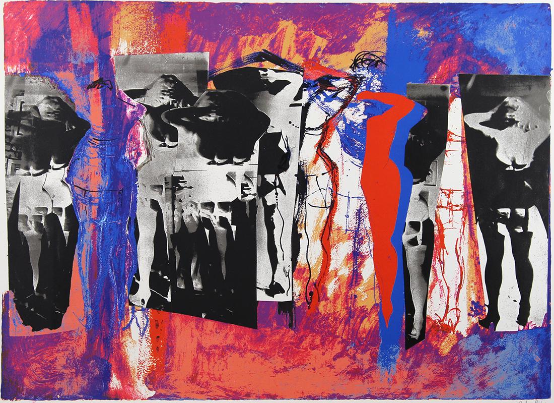 Print, John Piper: John Piper (British, 1903-1992), "Eye and Camera: Multifigure," screenprint, pencil signed lower right, titled verso, edition 45/77, sheet (unframed): 22.75"h x 31"w. Provenance: Triton Museum (Santa