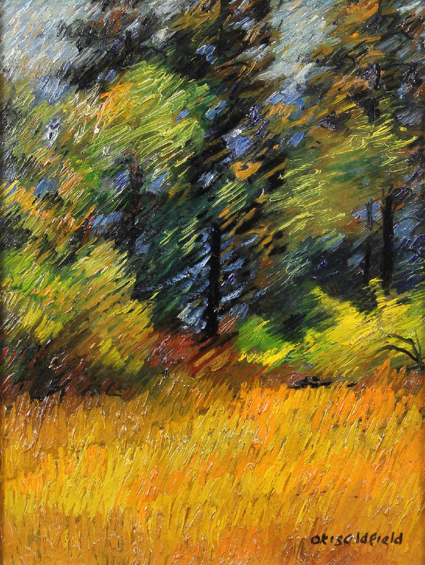 Otis Oldfield , Forest Landscape, oil on panel, signed (1 of 4)