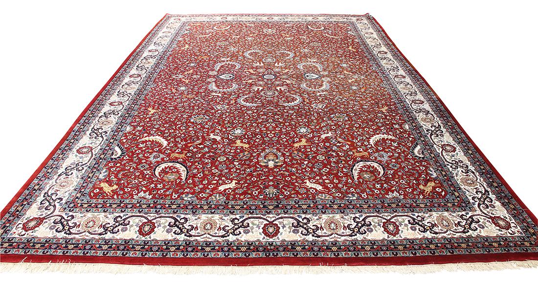 Indo Tabriz hunting carpet, 12'1" x 18'5" (1 of 7)