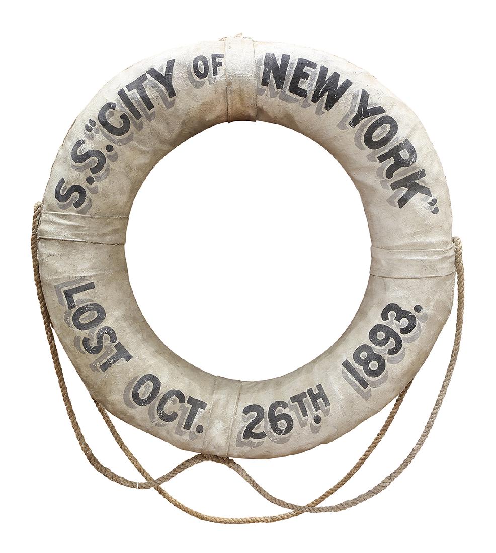 PMSS Co. "S.S. City of New York,", life preserver (1 of 3)