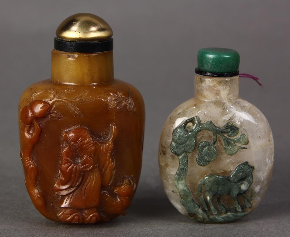Chinese Quartz and Chalcedony Snuff Bottles (1 of 6)