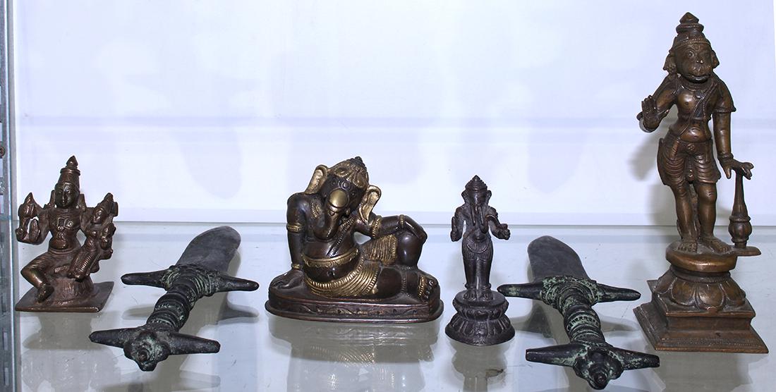 Indian Bronze Ganesha, Hanuman, Shiva, Paravati (1 of 4)