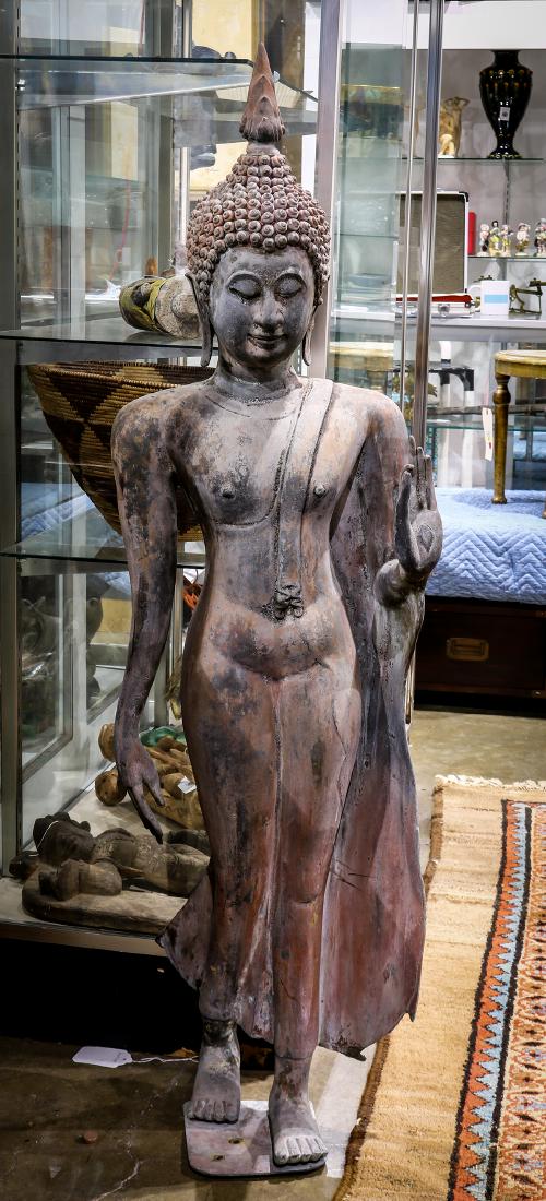 Thai Sukhothai-style Bronze Walking Buddha (1 of 3)