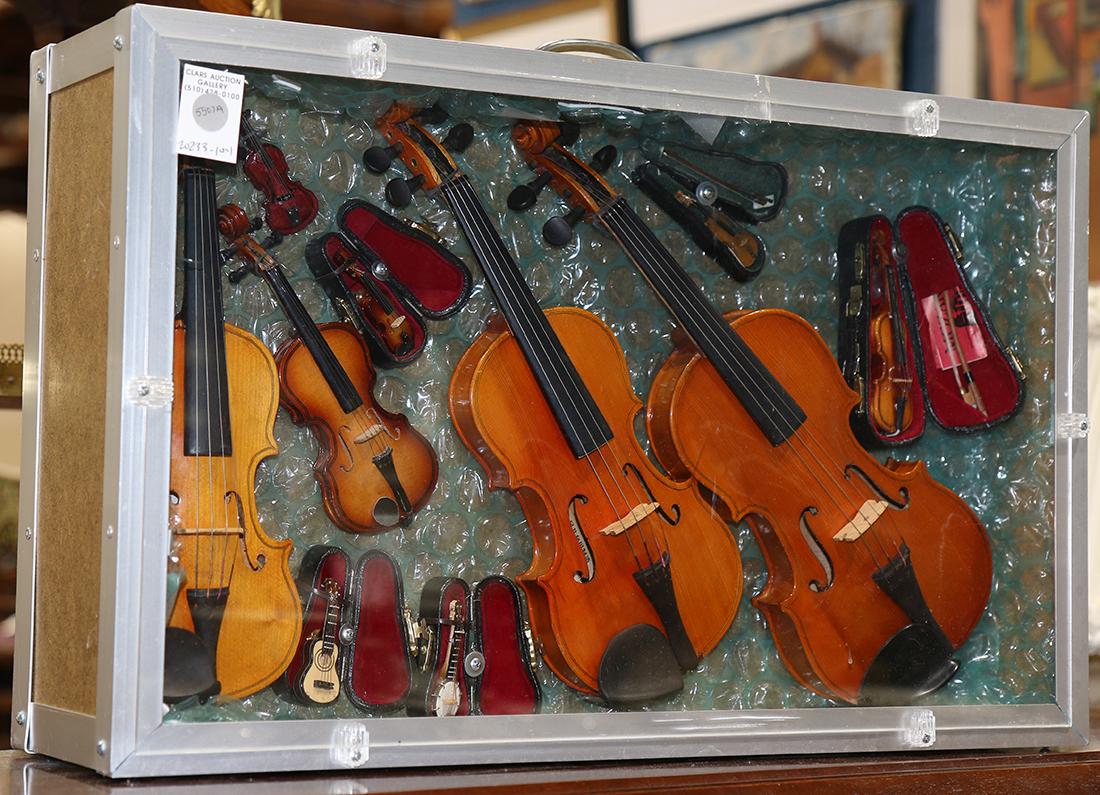Custom framed stringed instrument display (1 of 1)