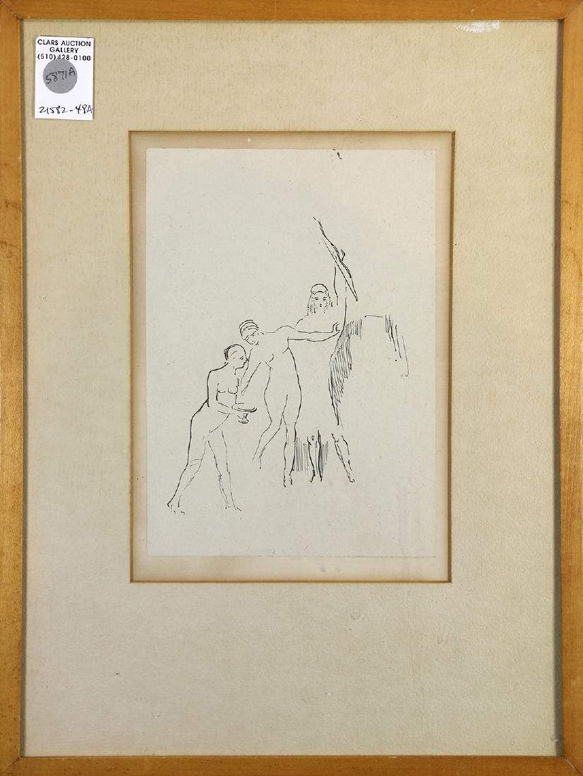 Print, Odilon Redon: Odilon Redon (French, 1840-1916),"Immediatement surgissent trois de'esses Planche XI de la tentation de Saint Antoine," lithograph, unsigned, titled verso, overall (with frame): 17"h x 13"w. Provenanc