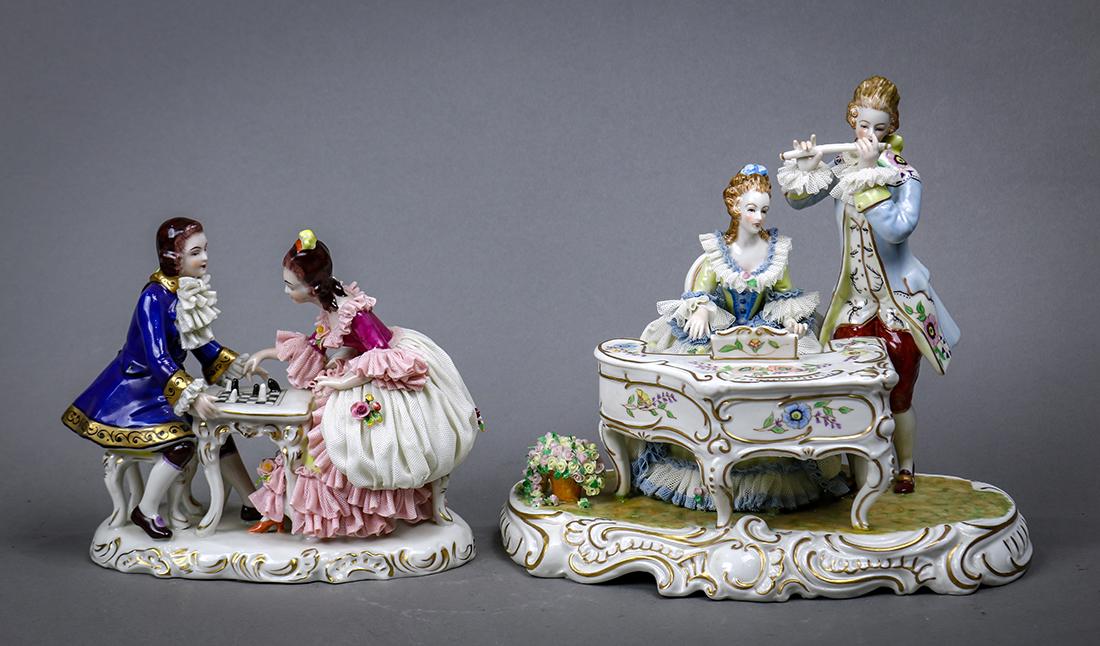 Continental and Irish porcelain polychrome decorated (1 of 4)