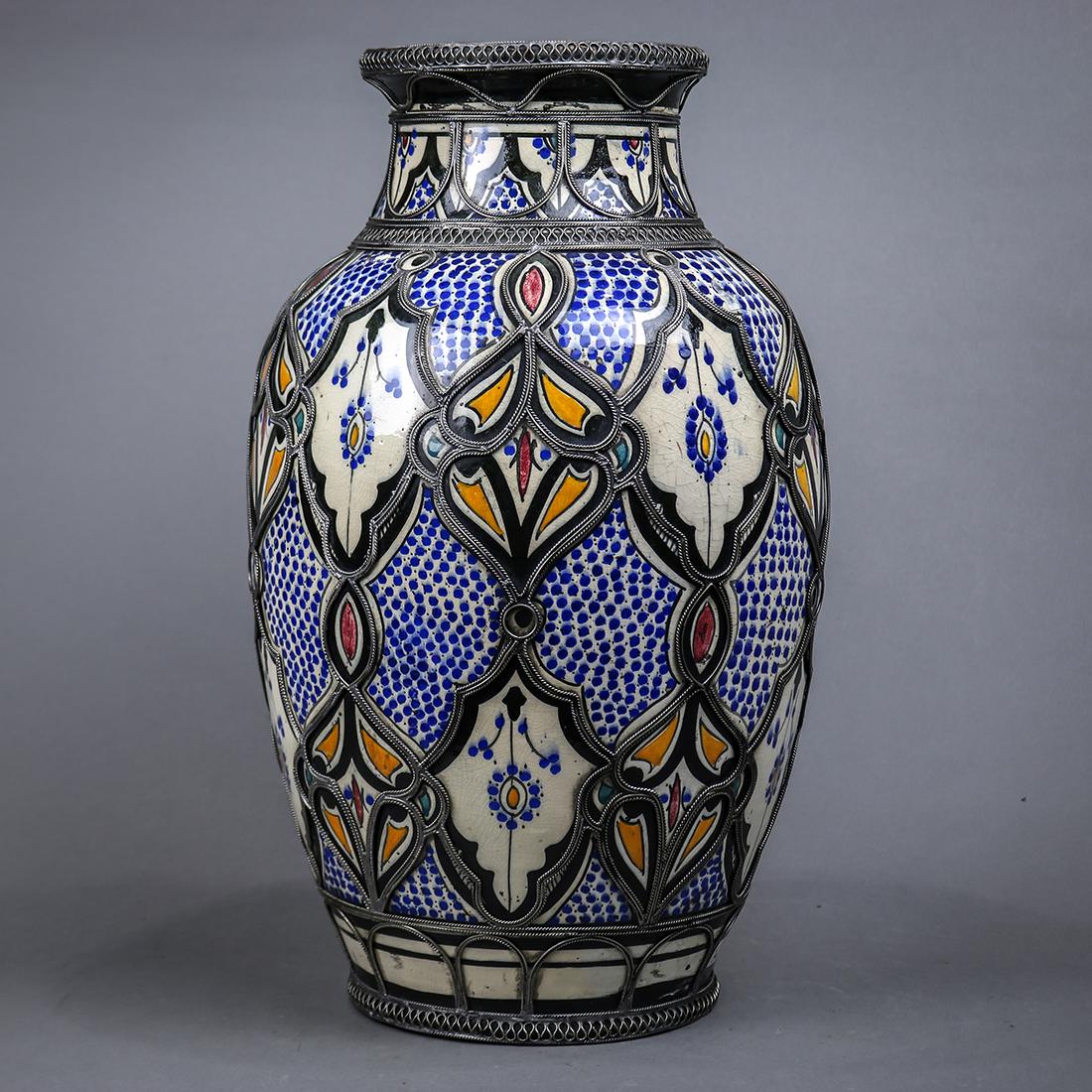 Silvered metal mounted and polychrome decorated (1 of 4)