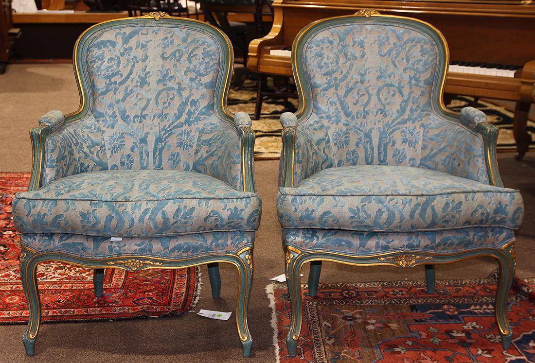 Pair of Louis XV style bergeres (1 of 3)