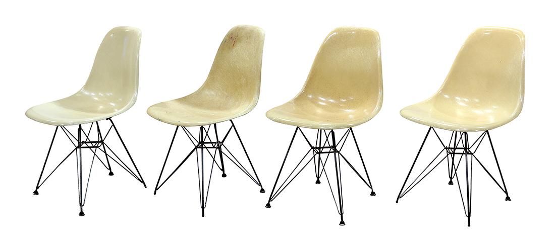 Charles and Ray Eames fiberglass chair group (1 of 6)