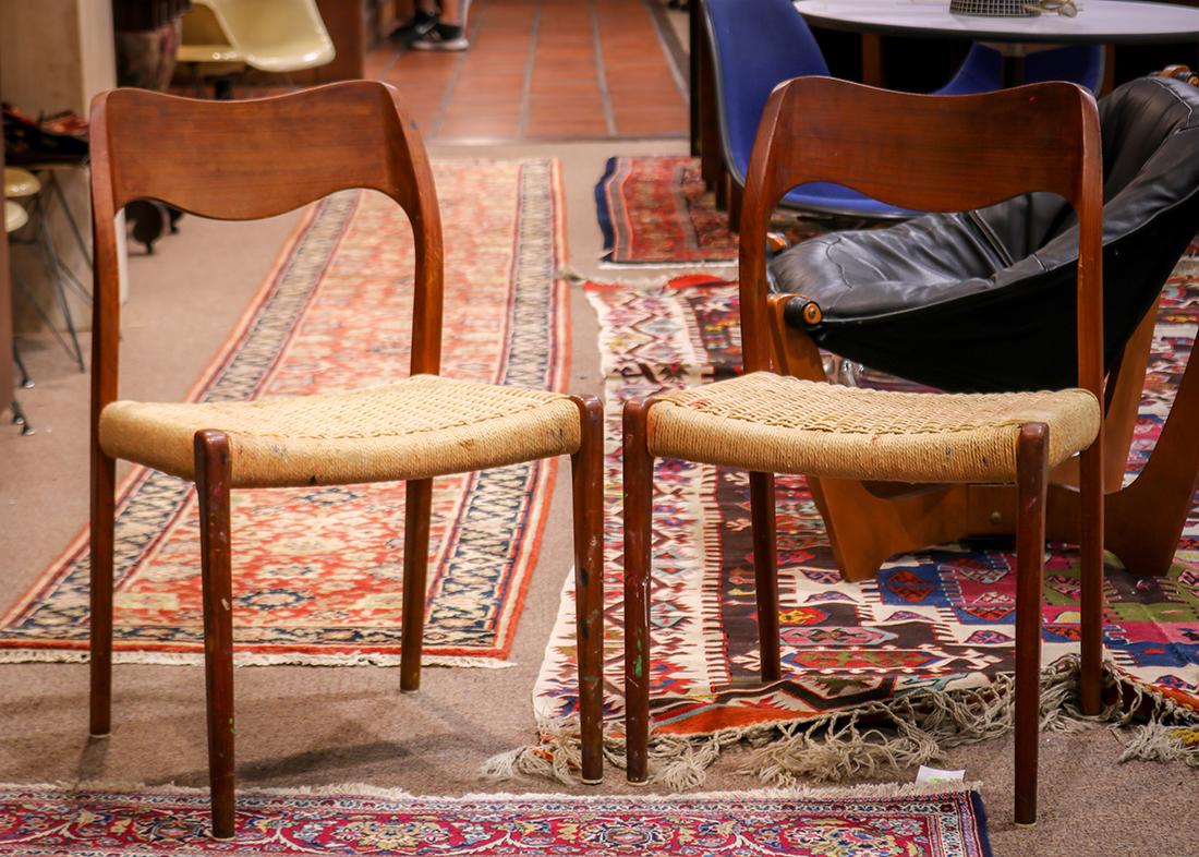 Pair of Danish Modern dining chairs attributed to Niels (1 of 4)