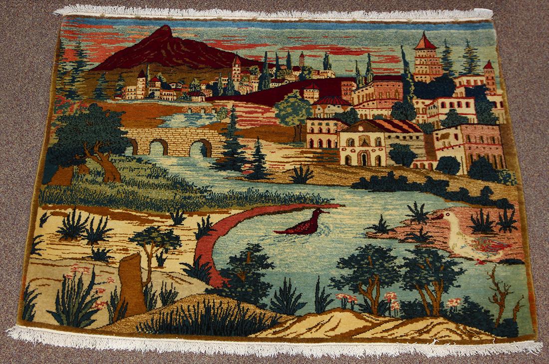 Persian pictorial Kashan carpet (1 of 3)