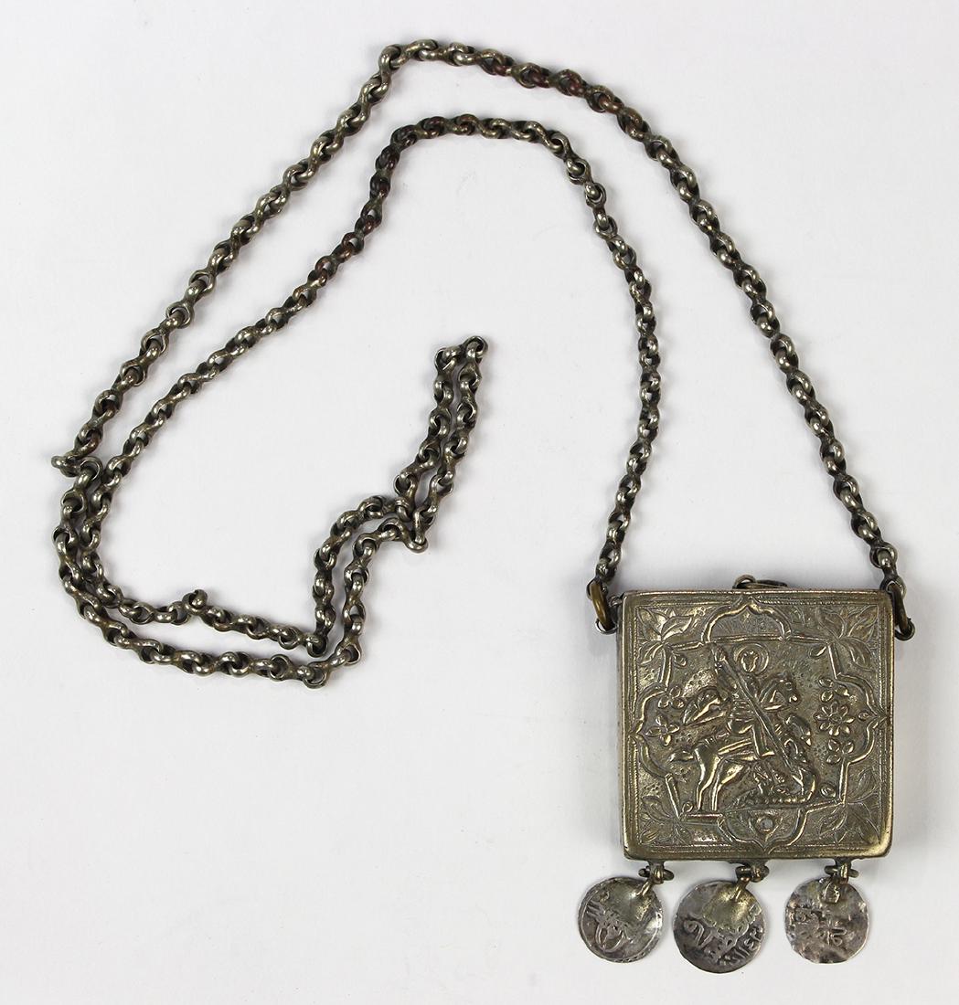 Russian style silvered metal traveling icon (1 of 2)