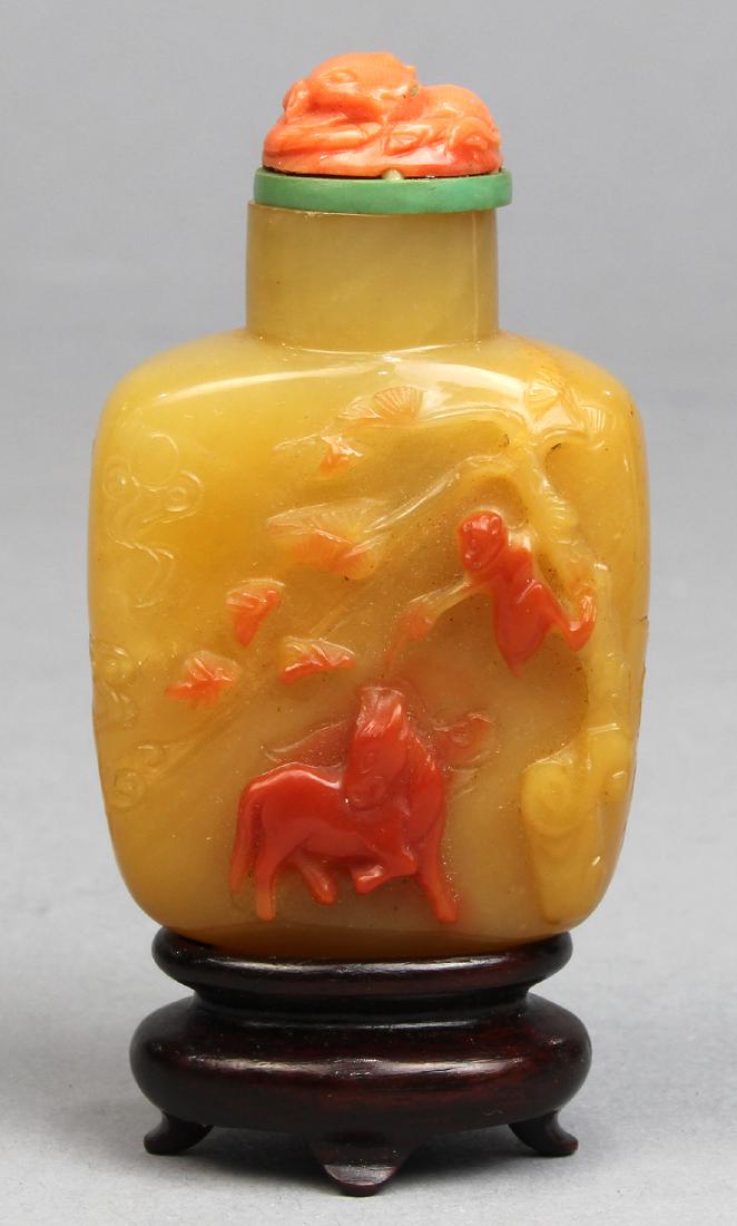 Chinese Honey Agate Snuff Bottle (1 of 6)