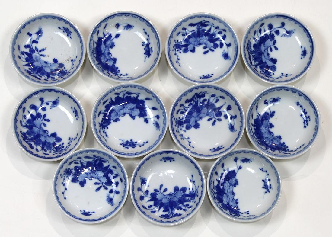 Chinese Blue-and-White Porcelain Sauce Dishes, Flowers (1 of 4)