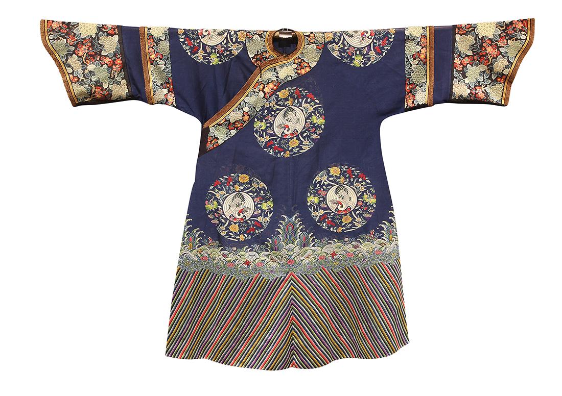 Chinese Blue Gauze Robe, Crane Roundels (1 of 7)