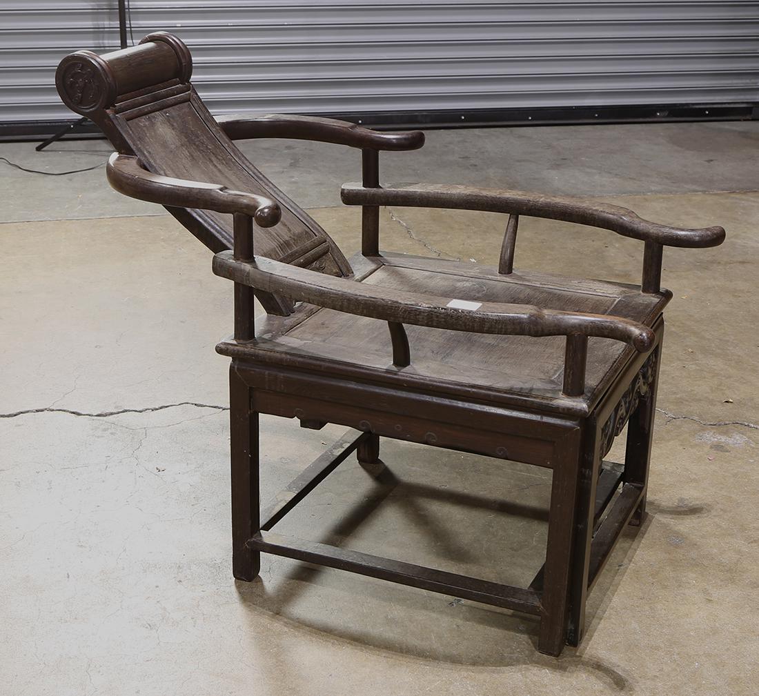 Chinese Wooden Reclining Chair (1 of 1)