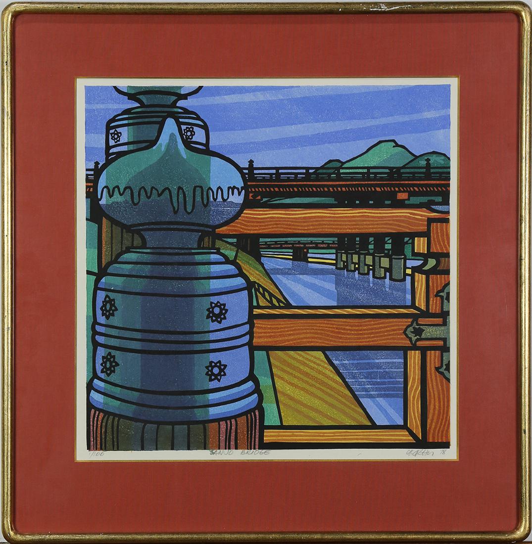 Japanese Modern Woodblock Print, Clifton Karhu (1 of 3)