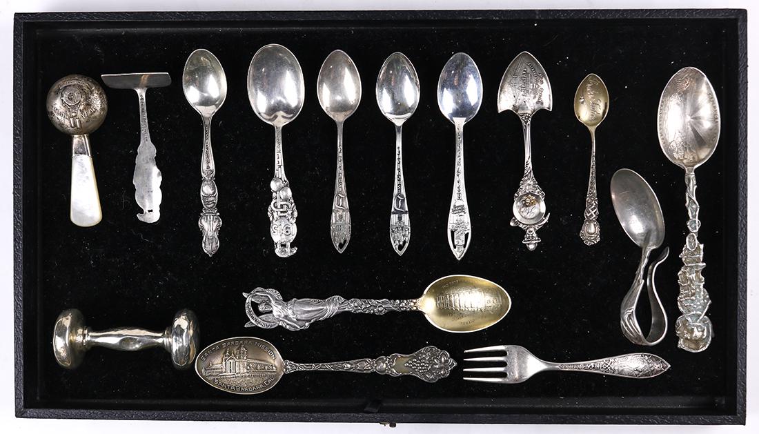 (lot of 15) Sterling silver California souvenir spoons (1 of 2)