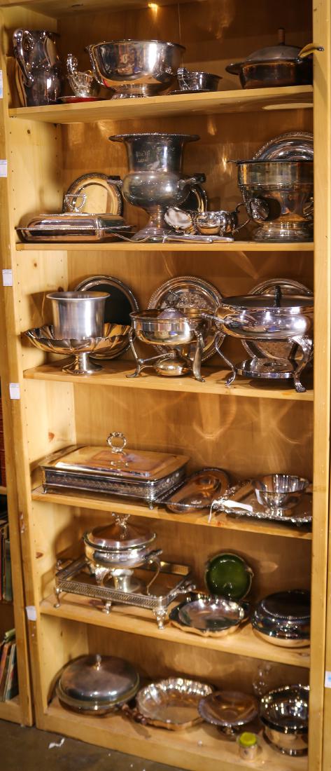 Six shelves of silver plate table articles (1 of 1)