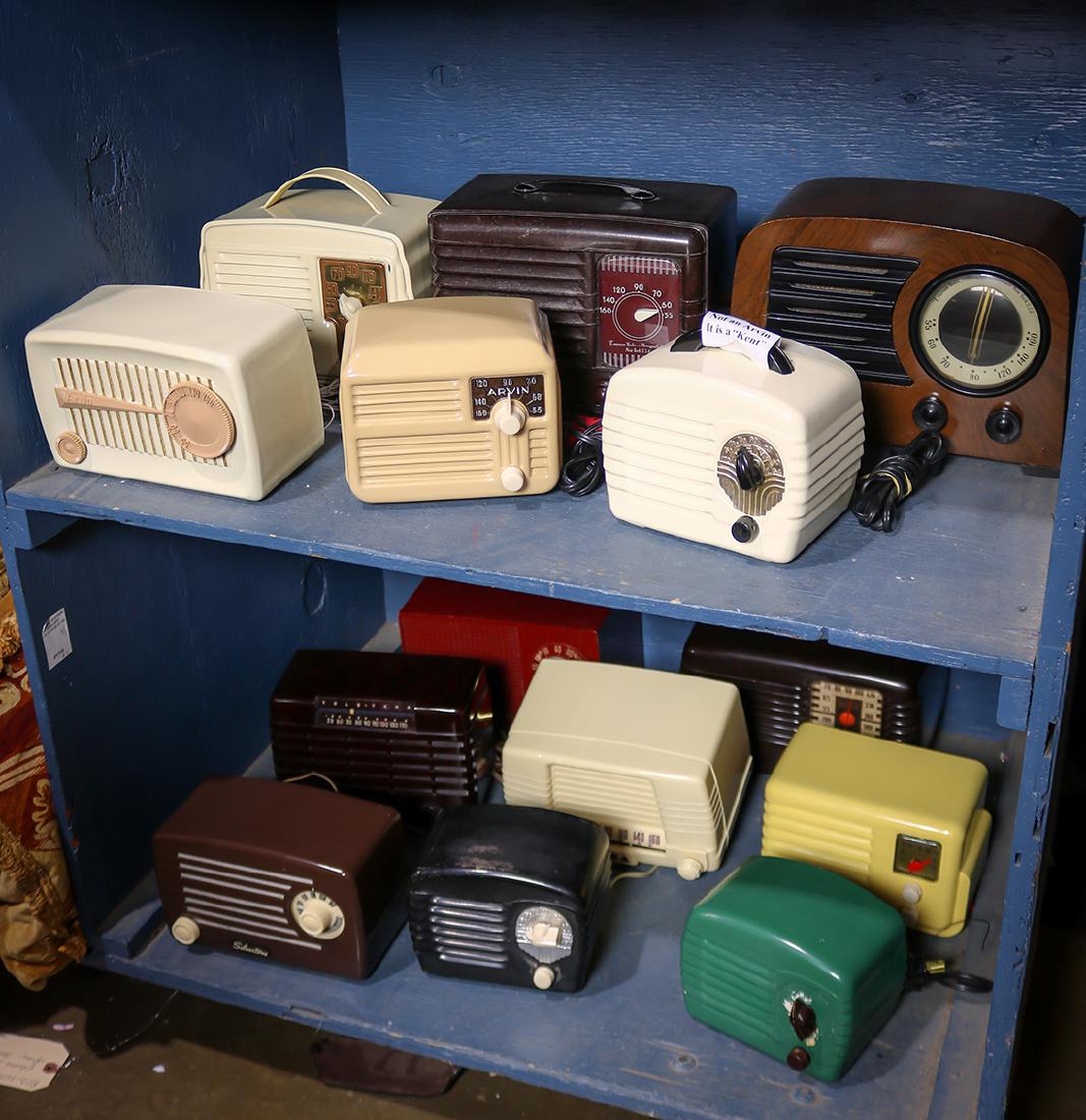 Two shelves of vintage radios (1 of 1)