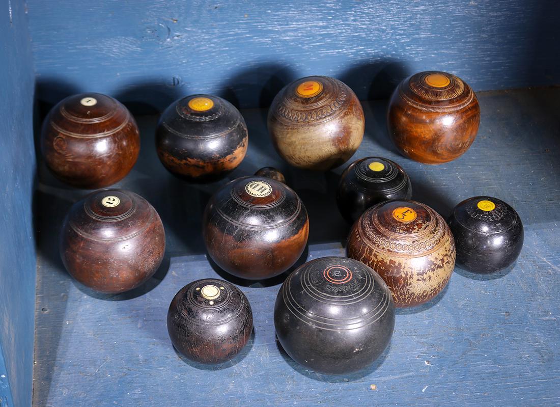 (lot of 12) Antique Bocce ball group (1 of 1)