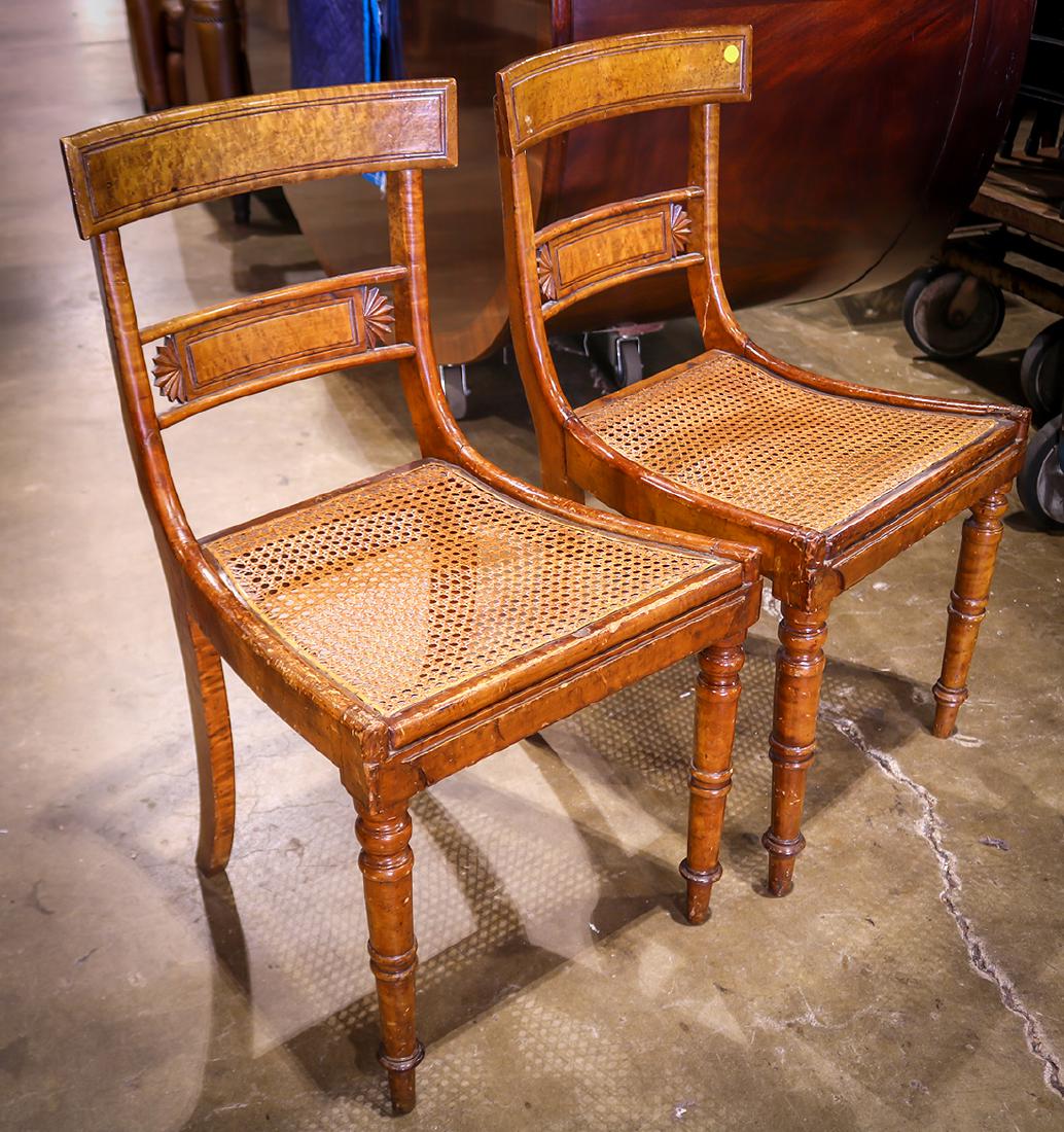 Pair of Regency style side chairs, each with a caned (1 of 1)