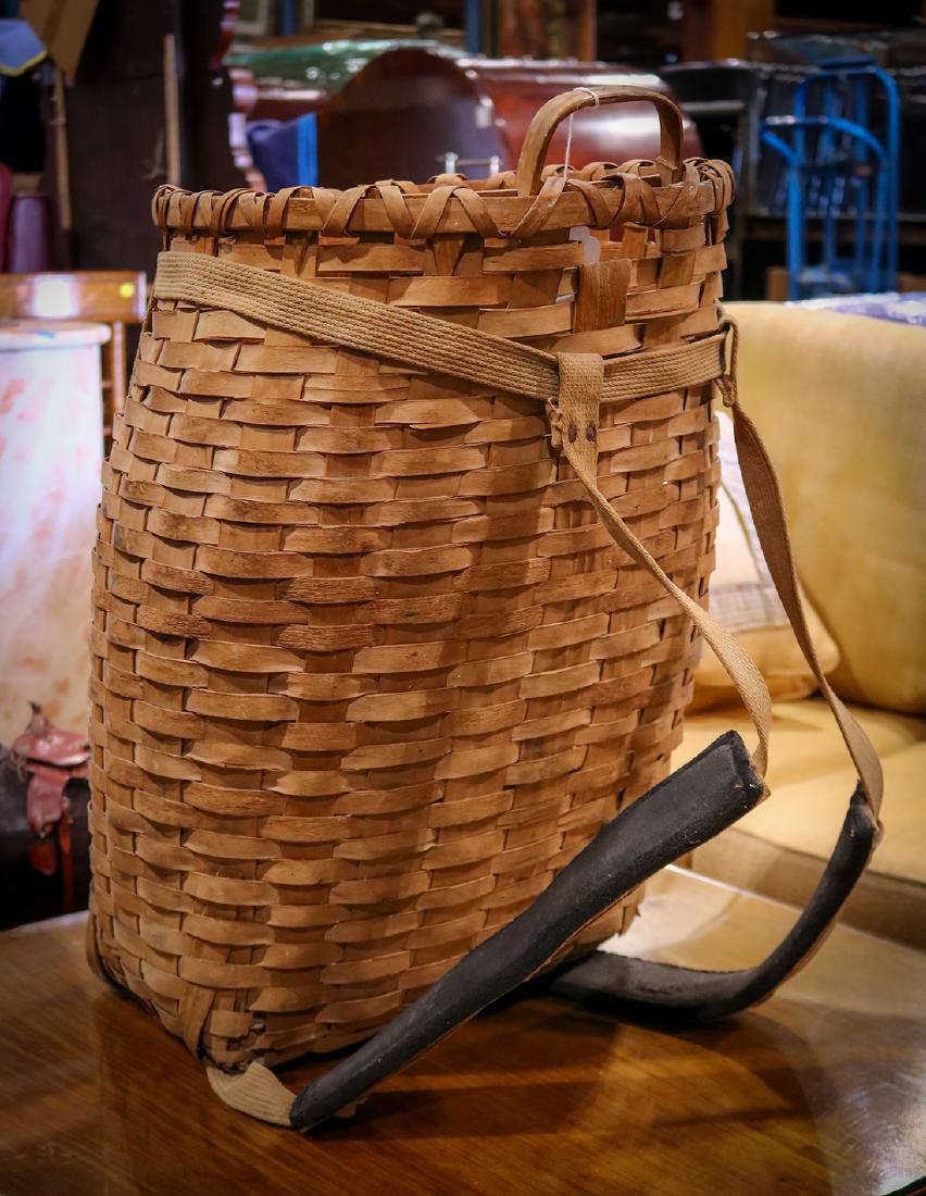 Alpine wicker grape basket, having fabric straps, 24 (1 of 3)