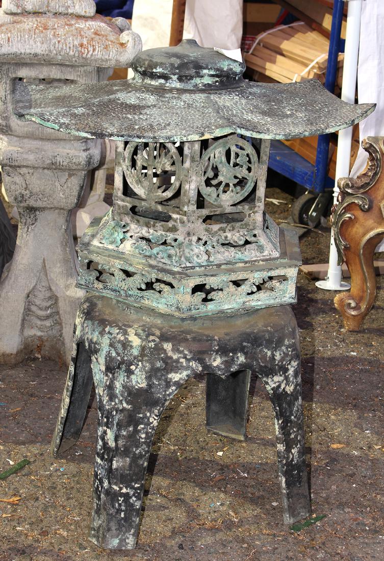 Asian pagoda form cast iron lantern, rising on a footed (1 of 1)