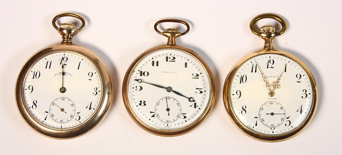 (Lot of 3) gold-filled open face pocket watches (1 of 3)