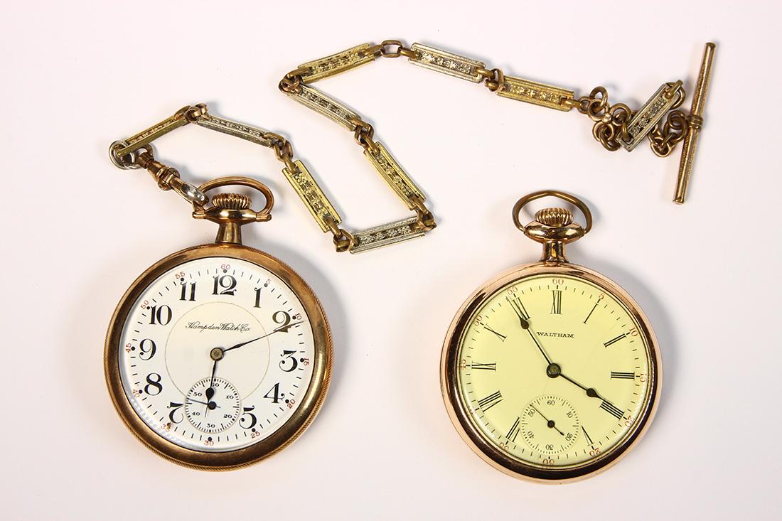 (Lot of 2) Gold-filled open face pocket watches (1 of 2)