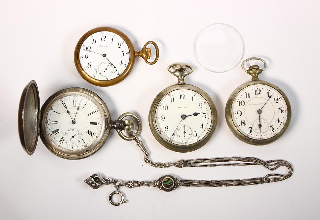 (Lot of 4) Sterling silver pocket watches (1 of 2)