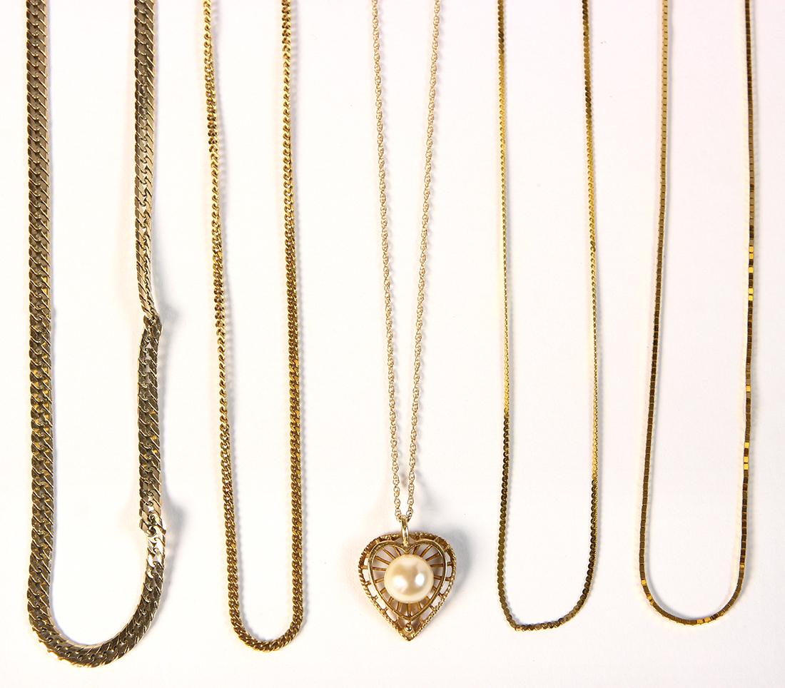 (Lot of 5) Cultured pearl, yellow gold and gold-filled (1 of 1)