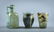 Ancient Roman iridescent blown glass vessels group,