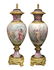 Pair of monumental gilt bronze mounted Sevres