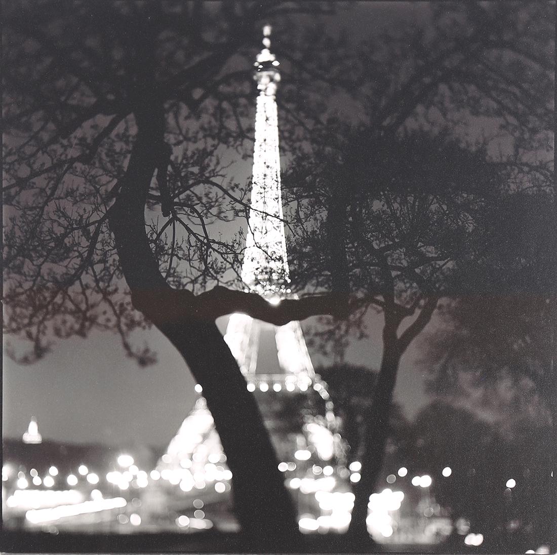 Photograph, Keith Carter: Keith Carter (American, b. 1948), "Eiffel Tower," 1999, gelatin silver print, signed, dated and titled verso, edition 49/50, image: 15"h x 15"w, overall (with frame): 24.5"h x 22.75" w