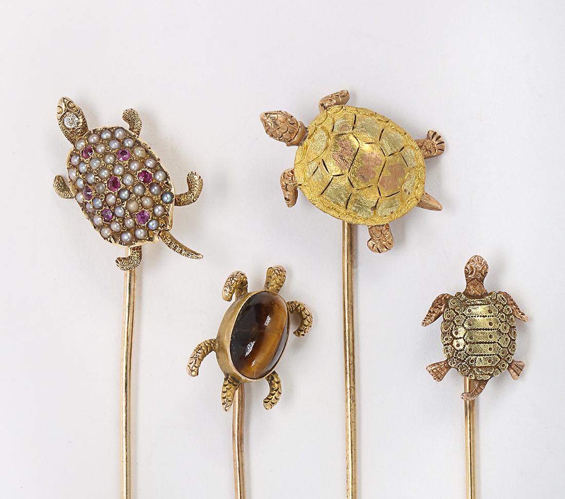 Diamond, ruby, seed pearl, tiger's eye and 14k yellow (1 of 2)