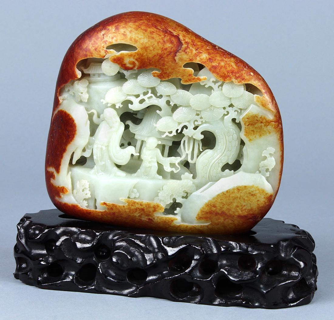 Chinese Jade Boulder, Figures in Landscape (1 of 5)