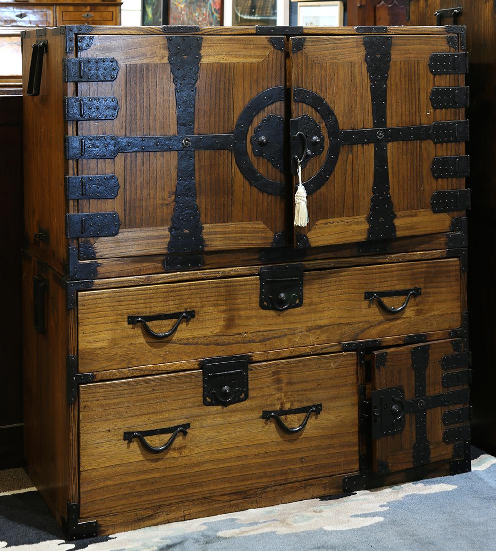 Japanese Two-section Tansu Chest, 19c (1 of 2)