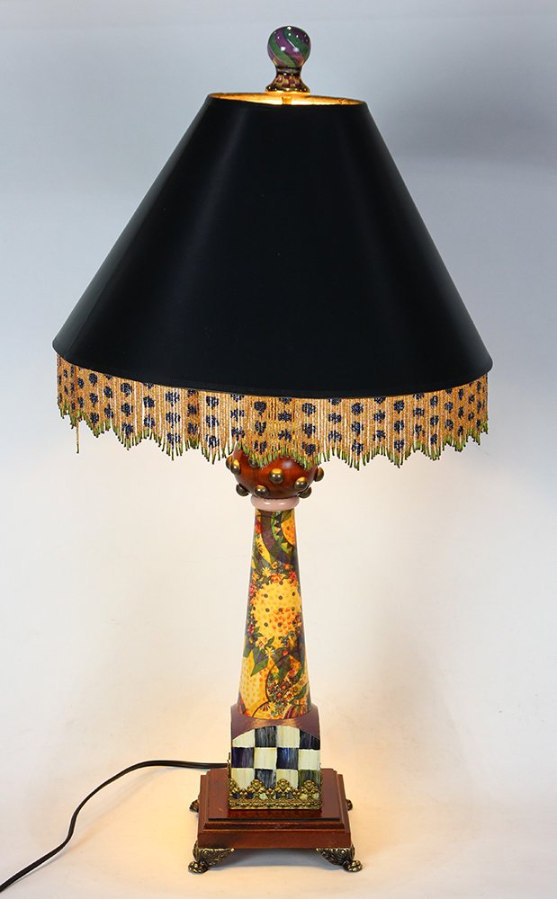 Mackenzie Childs hand painted table lamp (1 of 2)